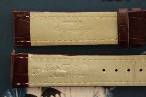 EXOTIC 20MM BROWN CROCO PRINT WATCH BAND WATCHBAND BRACELET STRAP FOR BREITLING - Picture 5 of 5