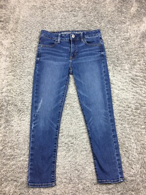 American Eagle Hi-Rise Jegging Crop Jeans Womens Size 2 Blue Dark Wash