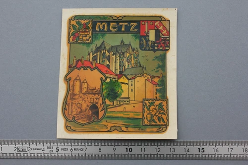 AY Old Chrome Transfer Decal METZ Vintage 50/60's Church