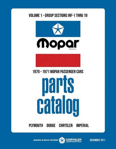 1970-71 Chrysler Car Body & Chassis Parts Catalog - Text and Illustrations - Bild 1 von 4