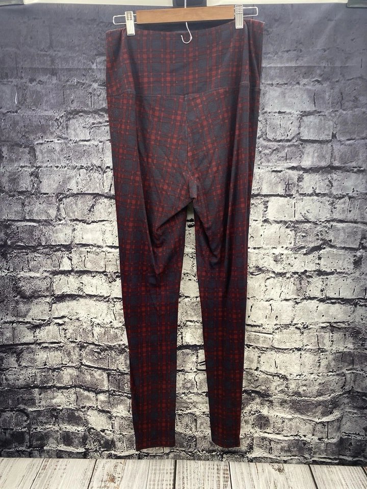 Leggings Iman Picture Perfect Global preta vermelha tamanho G com zíper no tornozelo ponte - Imagem 4 de 4