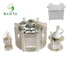 Traditional Ethiopian | Eritrean | Arabs Coffee Table Set, Rekebot (Silver)