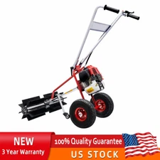 43CC Gas Power Handheld Sweeper Broom Driveway Turf Artificial Grass Snow Clean