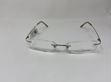 NATURALLY RIMLESS EYEWEAR NR 104 GOLD 50/17/135 EYEGLASSES FRAME  !H62