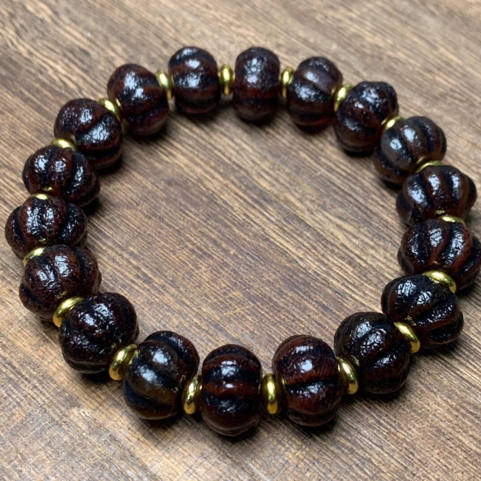 Старый Тибет натуральный красный агат тыквы форме браслет dzi бисер - Изображение 3 из 4