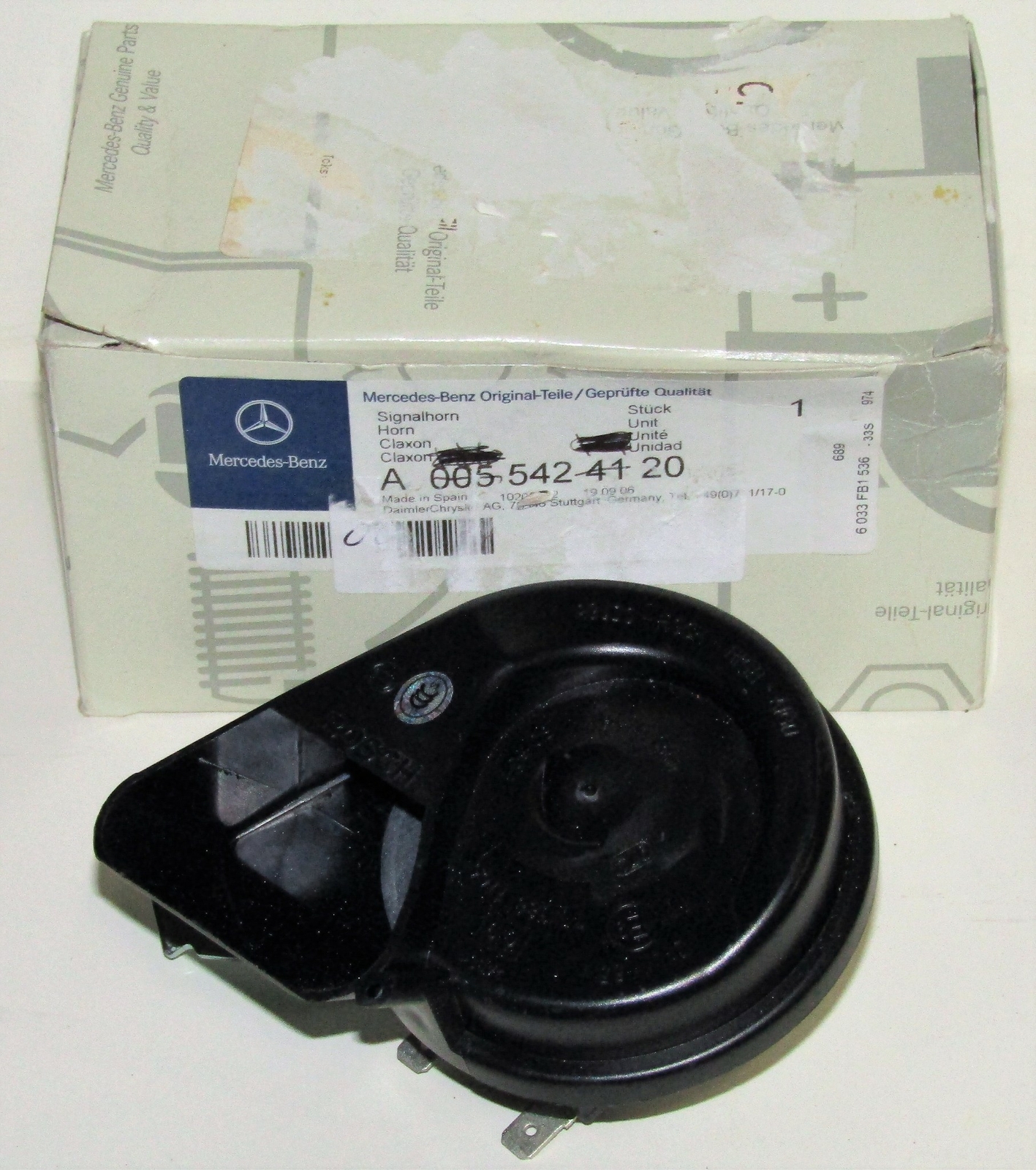 NEW GENUINE MERCEDES BENZ FANFARE HORN OEM PART NO. A 0055424120