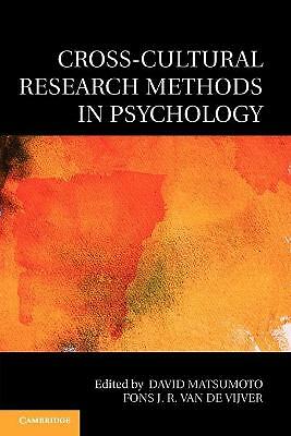 Cross-Cultural Research Methods in Psychology Matsumoto van de Vijver Paperback