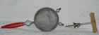 Vintage Red Wood Handle Strainer 10-3/4" and Wooden Handle Corkscrew with Bell — photo 2
