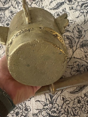 Antico set farmacia ottone mortaio e pestello dal XVIII all'inizio del XIX secolo 5" 10 libbre - Foto 4 di 9