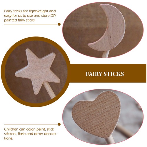 4 Pcs Wooden Toys Girls Fairy Wand Sticks For Painting Child Children Childrens - Imagen 9 de 12