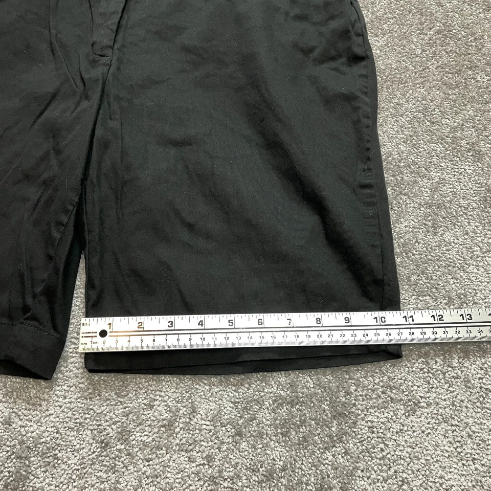 George Chino shorts Womens 16 Black London Fit Cotton solid Bermuda Casual 9" In - Image 2 of 4