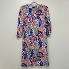 Talbots Dress XS All Over Paisley Print Stretch 3/4 Sleeve Multicolor Bright NWT