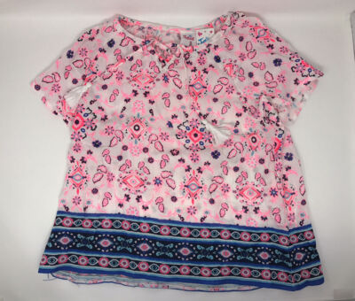 Justice for Girls Pink Blue Floral Boho Blouse~Size 10~NWT~Back to School!