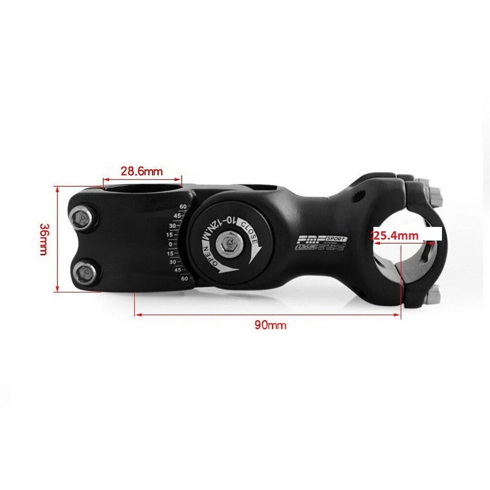 Road Bike Stem Riser 25.4mm 90mm Mountain Adjustable MTB Bicycle Handlebar - Image 3 of 4