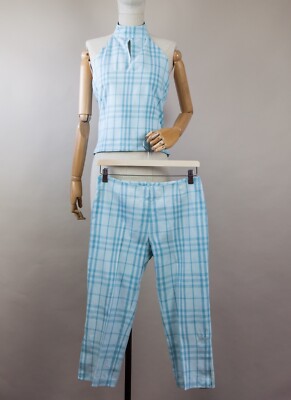 BURBERRY Complete Capri Pants Top + Hose Pinocchietto Vintage '90 Fashion