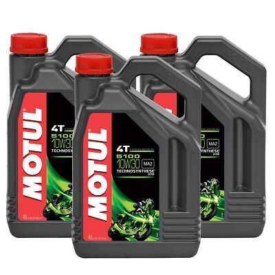 Motul 5100 4T 10W30 Technosynthese Ester 4-Stroke 12L Engine Motor Oil 3 x 4L