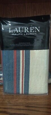 Ralph Lauren Kelsey Stripe Cream Blue Red 2 Piece Euro Shams Ralph Lauren Kelsey Stripe Cream Blue Red 2 Piece Euro Shams