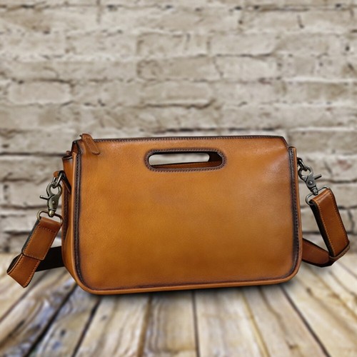 Genuine Leather Purses and Messenger Bag for Men Vintage Leather Briefcase - Picture 15 of 17