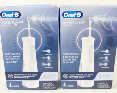 2 Open Box Oral-B Water Flosser Advanced Portable Oral Irrigator Handle ZZ