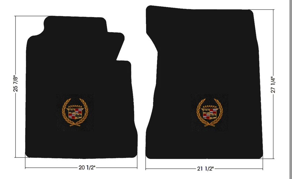 New! 1957 - 2002 Cadillac Eldorado Carpet Floor Mats Front Pair with Logo Choice - Image 4 of 4