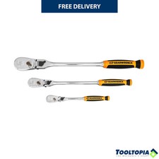 Gear Wrench 3pc 90T Cushion Grip Locking Flex Head Ratchet Set GW81298T