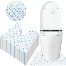 50 Pack Disposable Toilet Mats Floor Protector from Urine U-Shape... 