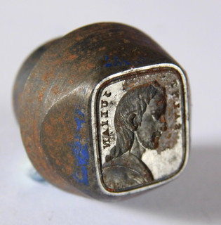 ANTIQUE SEAL of SAINT JULIAN WAX SEAL / INTAGLIO HERALDIC SEAL