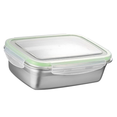 Set of 2 Stainless Steel Crisper Lunch Box Containers with Lids Food - Picture 12 of 12