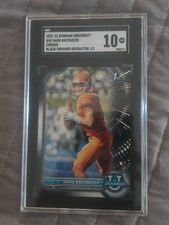 2022 Bowman Chrome University Football Hank Bachmeier 1/1 Black Shimmer SGC 10