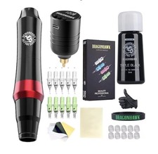 Dragonhawk S4 Wireless Tattoo Pen Kit, Tattoo Power Supply  Black Tattoo Ink
