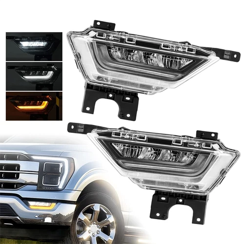 For Ford F150 F-150 XL 2021 2022 2023 LED DRL Fog Light Lamp W/Amber Turn Signal - product listing photo