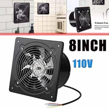 8 inch Exhaust Fan Wall Ventilation Fan 110V Square Duct Blower For Shop Garage