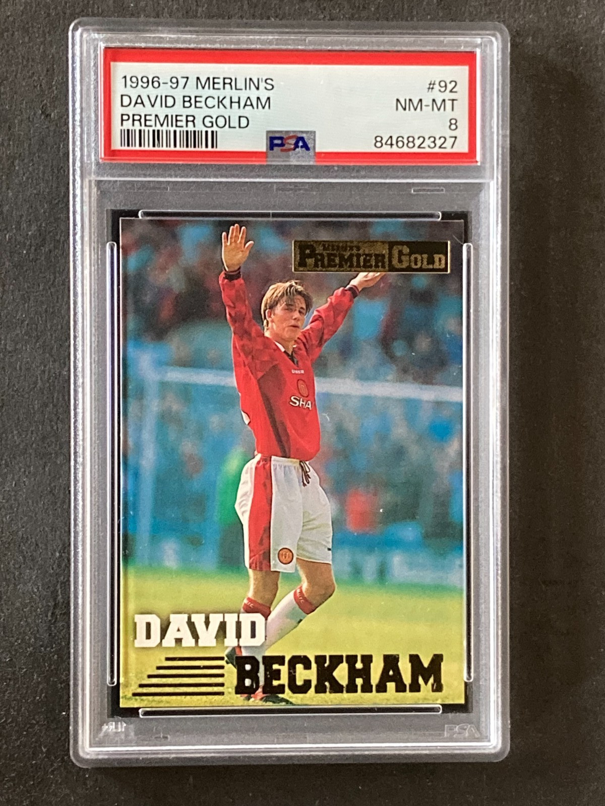 1996 Merlins Premier Gold David Beckham PSA 8
