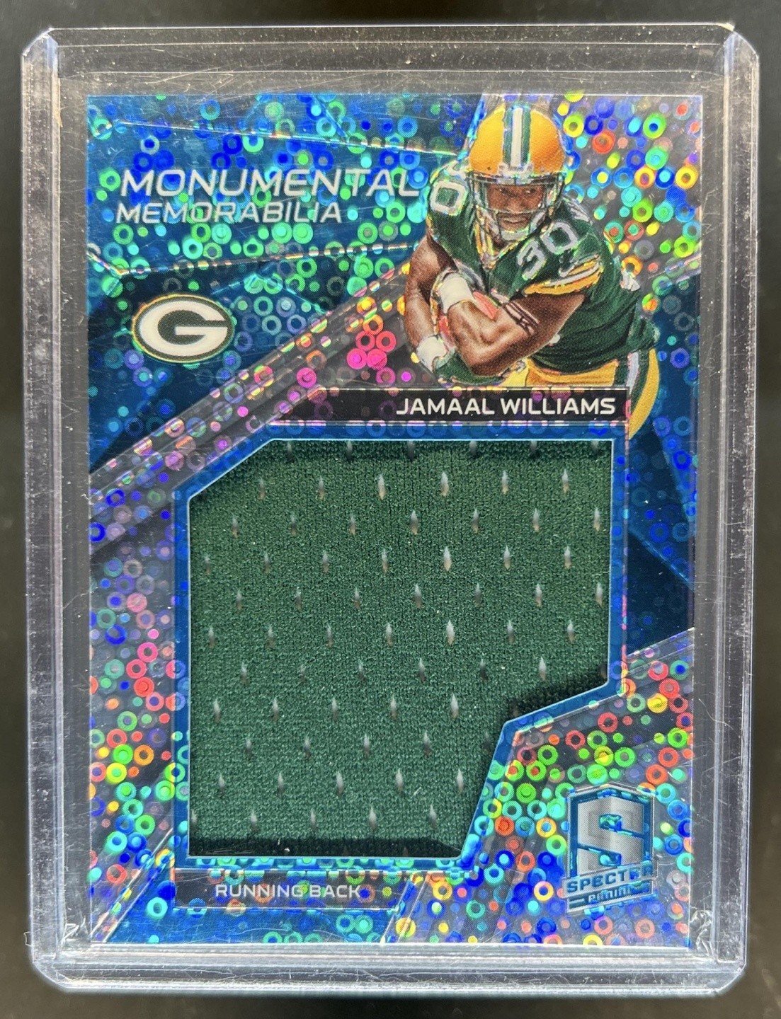 Jamaal Williams Panini Spectra Immense Materials #23 Neon Blue