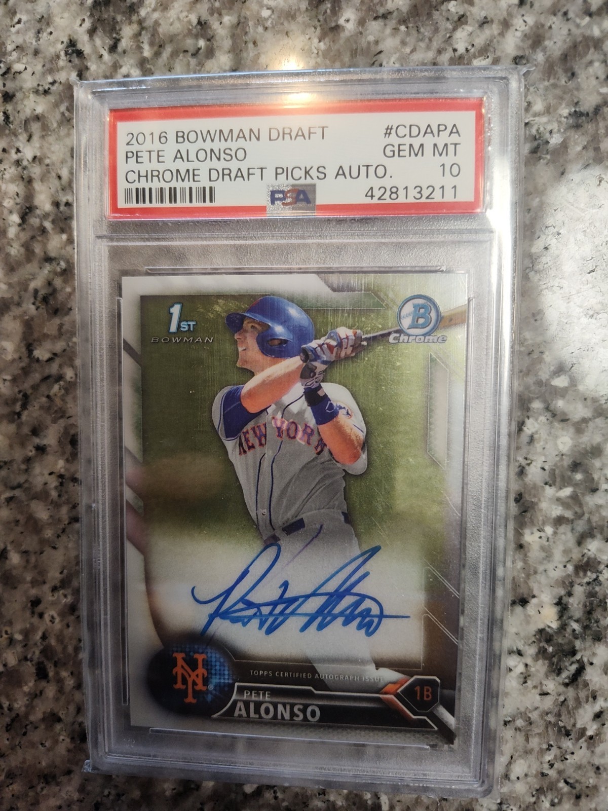 2016 Bowman Draft Pete Alonso Chrome Draft Picks Auto PSA 10