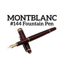 Montblanc 144 penna stilografica oro bordeaux 14 carati vintage autentica originale
