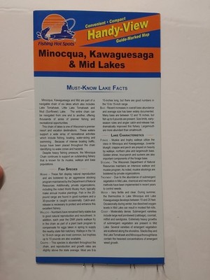 Minocqua, Kawaguesaga & Mid Lakes Handy-View Fishing Hot Spots Waterproof Map