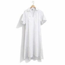 Madewell Poplin Splitneck Midi Shirtdress White Cotton Womens M NWT Missing Slip