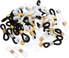 Eyeglass Chain Connector, 50 Pack Adjustable anti Slip Silicone Rubber