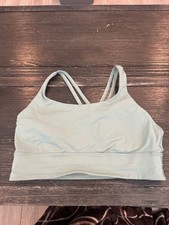 EUC Lululemon Longline Energy Bra Medium Support B-D Cups Crater Blue Size 10
