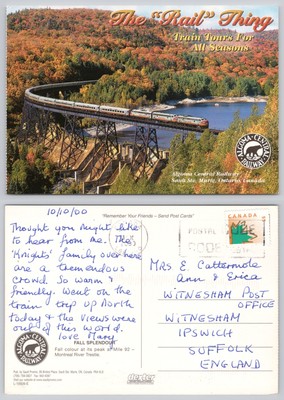 c26965 Algoma Central Railway Mile 92 Ontario Kanada Postkarte 2000 Briefmarke