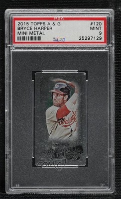 2015 Topps Allen & Ginter's Mini Metal 3/3 Bryce Harper #120 PSA 9 MINT b4d