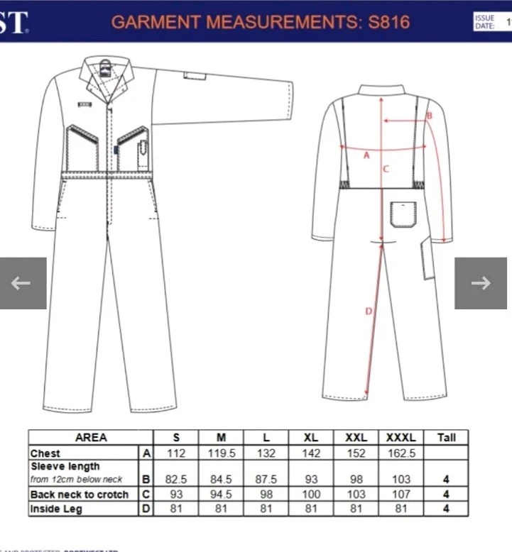 Portwest Insulated Coverall Padded Thermal Quilt-Lined Winter Boiler Suit S816 - Image 3 of 4