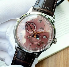 Orient Bambino Automatic Red Dial Day Date Men's Watch RE-AK0807R