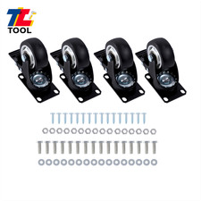 4 Pack 3 Inch Swivel Caster Wheels With Brake Heavy Duty 360 Degree Caster Black