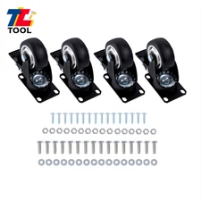 4 Pack 3 Inch Swivel Caster Wheels With Brake Heavy Duty 360 Degree Caster Black
