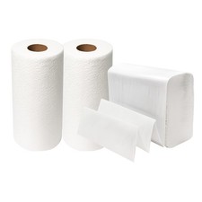 Paper Towel Combo Pack, 2 Packs MultiFold White 250 Count, 2 Rolls 2-Ply 85 C...
