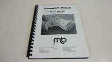 MB BRAND HYDRAULIC POWER BROOM MODEL SHL/SHT OPERATOR'S & PARTS LIST MANUAL
