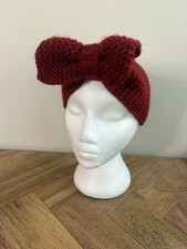 Women  s Knit Winter Knit Headband Ear Warmer Red Bow Pretty 239