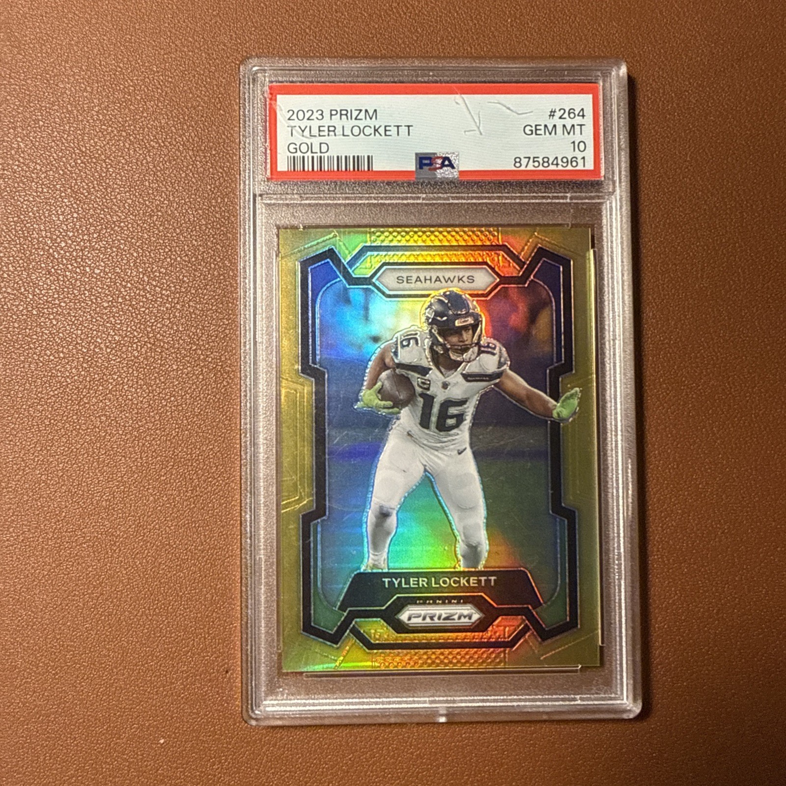 TYLER LOCKETT PSA 10 2023 PANINI PRIZM #264 GOLD PRIZM /10 SEAHAWKS (Read Desc.)